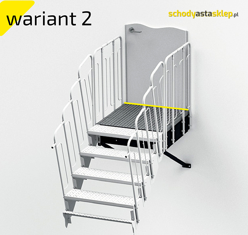 Schody Modułowe Asta Podest nr 2 - KOLOR CZARNY
